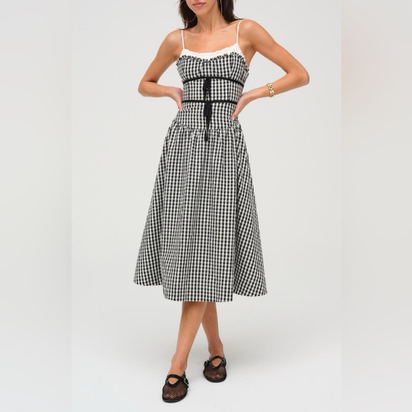 For Love And Lemons Dresses & Skirts - For Love & Lemons Black and White Gingham‎ Dress size small
